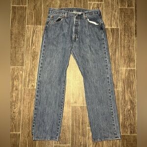 Levis 501 Jeans Mens 34x30 Original Straight Leg Button Fly Denim Blue